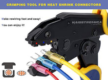 Load image into Gallery viewer, haisstronica Crimping Tool For Heat Shrink Connectors-AWG 22-10 Ratchet Wire Terminal Crimper-Ratcheting Crimper Tools-Available For Insulated Nylon Connectors and Electrical Wire Connectors HS-8327