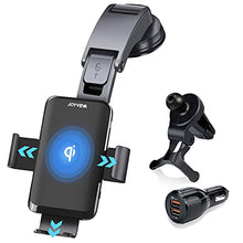 Load image into Gallery viewer, JOYVEVA Wireless Car Charger, Fast Charging Auto Clamping Car Mount, Air Vent Dashboard Car Phone Holder for Galaxy S22/S22+/S22 Ultra/Note21 Ultra/S21 iPhone13 Series/12/11/X(with QC3.0 Car Adapter)