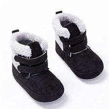 Load image into Gallery viewer, TSAITINTIN Baby Boys Girls Fleece Bootie Infant Soft First Walkers Shoes Black, 12-15 Months Toddler