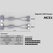 Load image into Gallery viewer, ErYao Magnetic USB Li-ion Battery Charger with Charging/Discharging Power Bank Function Max Current 1000mA, Charger Discharger Standard Discharger for Lithium Battery (Gray)