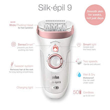 Load image into Gallery viewer, Braun Epilator Silk-épil 9 9-880, Facial Hair Removal for Women, Wet & Dry, Facial Cleansing Brush, Women Shaver & Trimmer, Cordless, Rechargeable, Beauty Kit
