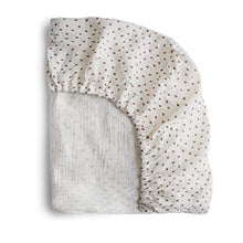 Load image into Gallery viewer, mushie Extra Soft Muslin Fitted Crib Sheet | 28"x 52" (Bloom)
