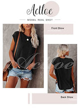 Load image into Gallery viewer, Actloe Womens Summer Tops Short Sleeve Tee Shirts Casual Loose Batwing Sleeve Shirt Top with Pocket Small D Star White