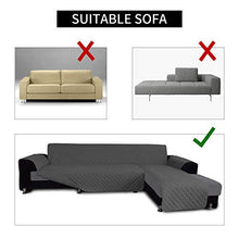 Load image into Gallery viewer, Easy-Going Sofa Slipcover L Shape Sofa Cover Sectional Couch Cover Chaise Lounge Cover Reversible Sofa Cover Furniture Protector Cover for Pets Kids Children Dog Cat (X-Large, Dark Gray/Dark Gray)