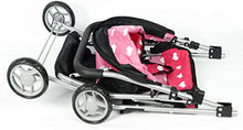 Load image into Gallery viewer, The New York Doll Collection First Doll Twin Stroller - Cutest Heart Design Baby Doll Strollers - Great Toy Gift for Toddlers and Girls