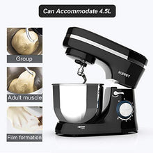 Load image into Gallery viewer, KUPPET Stand Mixer, 8-Speed Electric Mixer, Tilt-Head Food Mixer with Dough Hook, Wire Whip & Beater, 4.7QT Stainless Steel Bowl, Black