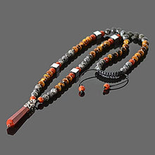 Load image into Gallery viewer, Crystal Healing Natural Stone Long Beaded Necklace for Men Red Jasper Tiger Eye Labradorite Hematite