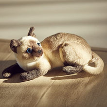 Load image into Gallery viewer, CozyWorld Siamese Cat Stuffed Animals Realistic Small Cat Cute Plush Toys Birthday for Kids Gifts for Boys and Girls, Gray, 11’’