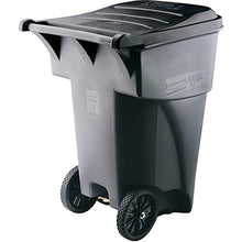 Load image into Gallery viewer, Rubbermaid Commercial Products Brute Rollout Plastic Trash/Garbage Can/Bin with Wheels, 65 GAL, for Restaurants/Hospitals/Offices/Back of House/Warehouses/Home, Gray (FG9W2100GRAY)