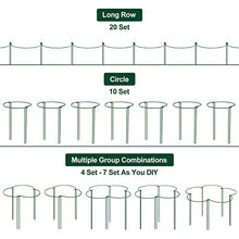 Load image into Gallery viewer, CKE 20 Pack 4mm Plant Support Stakes, Metal Peony Support, Garden Plant Cage Stake Support, Plant Support Ring, Green Half Round Plant Support Ring for Peony, Tomato, Rose, Vine Plant 10" W x 15.8" H