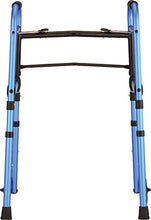 Load image into Gallery viewer, NOVA Medical Products Travel Folding Walker with Wheels, Glide Skis and Mobility Bag, Blue, 7 Pound