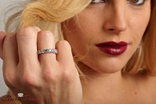 Load image into Gallery viewer, Clara Pucci 1.7 Ct Round Cut Pave Set Wedding Engagement Bridal Anniversary Band Ring 14Kt White Gold, Size 6