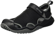 Load image into Gallery viewer, crocs Men's Swiftwater Mesh Deck Sandal Sport, Black, 12 M US