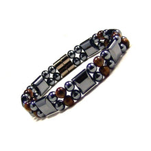 Load image into Gallery viewer, Accents Kingdom Men's Magnetic Dual Strand Tiger's Eyes Bracelet, 8.5"