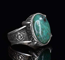 Load image into Gallery viewer, 925 Sterling Silver Mens Ring, Natural Bloodstone Gemstone, (similar to stone will be sent) Free Express Shipping