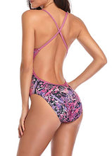 Load image into Gallery viewer, Adoretex Women's Splash Cross Back Swimsuit (FN035) - Purple Combo - 28