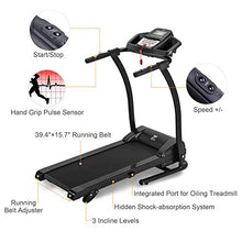 Load image into Gallery viewer, ZELUS Folding Treadmill for Home Gym with 3 Level Incline, Heart Monitor, Portable 1100W Electric Foldable Running Cardio Machine with Cup/Phone Holders, Walking/Runners Exercise Equipment
