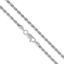 Load image into Gallery viewer, Authentic Solid Sterling Silver Rope Diamond-Cut Braided Twist Link .925 Rhodium Necklace Chains 1.5MM - 5.5MM, 16" - 30", Made In Italy, Men & Women, Next Level Jewelry