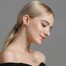 Load image into Gallery viewer, Jewever 925 Sterling Silver Hummingbird Ear Studs Blue Cubic Zirconia Earrings for Women Jewelry Gift Golden