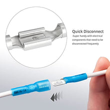 Load image into Gallery viewer, 150 PCS Wirefy Female Spade Connectors - Heat Shrink Spade Connector Kit - Quick Disconnect Wire Connectors - Electrical Spade Terminals - Blue 16-14 Gauge