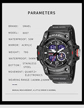 Load image into Gallery viewer, KXAITO Men's Analog Sports Watch Military Watch Outdoor LED Stopwatch Digital Electronic Large Dual Display Waterproof Tactical Army Wrist Watches for Men