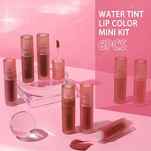 Load image into Gallery viewer, KIMUSE Water Gel Lip Tint 6 Colors Set, Highly Pigmented Long Lasting Moisturizing Glossy Lip Tint Stains, Hydrate Lightweight Lip Gloss Makeup