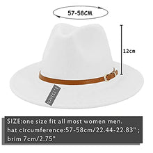 Load image into Gallery viewer, Men & Women Panama Hat Classic Wide Brim Fedora Hat with Belt Buckle-Y-White 3