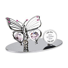Load image into Gallery viewer, Haysom Interiors Silver Plated Metal Butterfly Best Grandma Ever Ornament with Pink Swarovski Crystal Glass | Beautiful Gift Idea