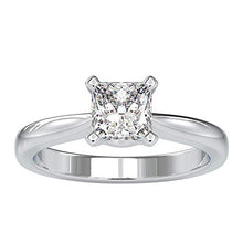 Load image into Gallery viewer, 1 Ct SGL Certified Diamond Engagement Ring, Classic Wedding Anniversary Ring, Princess Cut Diamond Solitaire Bridal Ring, Statement Women Promise Ring, 10K White Gold, Size:US 12.5