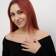 Load image into Gallery viewer, MOFEIJEWEL Evil Eye Pendant Necklace for Women 925 Sterling Silver Cable Chain Greek Protection Jewelry Gifts for Boys Girls