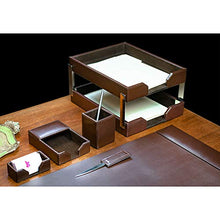 Load image into Gallery viewer, Dacasso Bonded Leather Desk Set, 8pcs, Brown