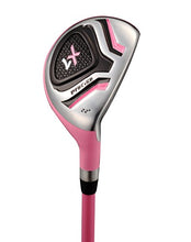 Load image into Gallery viewer, Distinctive Girls Right Handed Pink Junior Golf Club Set for Age 9 to 12 (Height 4'4" to 5') Set Includes: Driver (15"), Hybrid Wood (22, 2 Irons, Putter, Bonus Stand Bag & 2 Headcovers