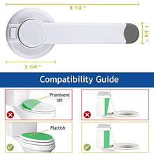Load image into Gallery viewer, Toilet Lock Child Safety - Ideal Baby Proof Toilet Seat Lock with 3M Adhesive | Easy Installation, No Tools Needed | Fits Most Toilet Seats - White (1 Pack)
