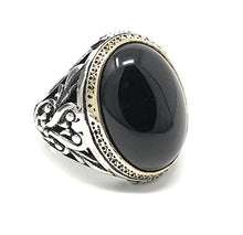 Load image into Gallery viewer, KAR 925K Stamped Sterling Silver Black Onyx Men's Ring I1I (11)