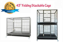 Load image into Gallery viewer, Homey Pet 43" Stackable or Non-Stackable Heavy Duty Cage W/Feeding Door, Casters and Tray (Stackable Economic)