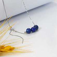 Load image into Gallery viewer, Lapis Lazuli Necklace Sterling Silver Dainty Choker Necklace for Women Crystals Healing Gem Stones Necklace as Handmade Spiritual Gifts Dark Blue Gemstone Bead Necklace as Jewelry Gift for Girls