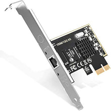Load image into Gallery viewer, 2.5GBase-T PCIe Network Adapter with 1 Port, 2500/1000/100Mbps PCI Express Gigabit Ethernet Card RJ45 LAN Controller Support Windows Server/Windows/Linux, Standard and Low-Profile Brackets Included