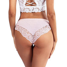 Load image into Gallery viewer, Zueauns Women Lace Underwear Soft sexy Briefs low waist Bikini Panties Hipster Ladies Ice silk Panty (color_a, S)