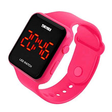 Load image into Gallery viewer, Unisex Square Large Face LED Digital Watch Electronic for Men Watch for Women Student Silicone Watches (Pink)
