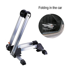 Load image into Gallery viewer, RELIANCER Sports Foldable Alloy Bicycle Stand Bike Floor Parking Rack Steady Wheel Holder Fit 20"-29" Bikes Indoor Home Garage Bike Storage Tires Rack Holder Silver
