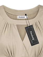 Load image into Gallery viewer, Ninedaily Tunic Tops to Wear with Leggings Short Sleeve,Petite Size Tops Slim Fitting Fitted Tees for Ladies Elegant Outfits Summer Dressy Tops Cold Shoulder Slimming Summer Tops,Rosered,Size 4-6