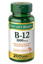 Load image into Gallery viewer, Vitamin B12 by Nature's Bounty, Vitamin Supplement, Supports Energy Metabolism and Nervous System Health, 1000mcg, 200 Tablets