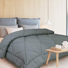 Load image into Gallery viewer, GrLeaf All-Season Quilted Down Alternative Dark Grey Comforter for Queen Size Bed - Fluffy Breathable Duvet Insert Soft Bedding - Hypoallergenic Warm Reversible Comforter with Corner Tabs,88×88 inches