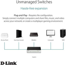 Load image into Gallery viewer, D-Link Ethernet Switch, 8 Port Unmanaged Gigabit Metal Fanless Desktop Plug n Play (GO-SW-8GE)