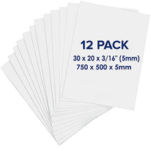 Load image into Gallery viewer, Foam Board 20 x 30 x 3/16" (5mm) - 12 Pack - White Poster Board, Acid Free, Double Sided, Rigid, Sign Board Foamboard for Mounting, Crafts, Modelling, Art, Display, Presentation and School Projects
