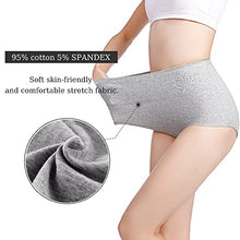 Load image into Gallery viewer, Pholeey Womens High Waist Underwear Cotton Panties Full Coverage 5 Pack