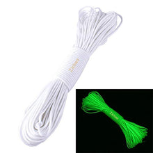 Load image into Gallery viewer, ZJchao 9 Strand 550 Luminous Glow in The Dark Paracord Parachute Cord (White, 50ft)