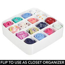 Load image into Gallery viewer, mDesign Plastic Wall Mount Display Organizer Holder - 16 Compartments - Protect, Store and Show Off Small Collectibles, Figurines, Shot Glasses, Nail Polish Colors, Spices - White