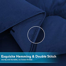 Load image into Gallery viewer, KARRISM All Season Down Alternative Oversized Queen Comforter, Winter Warm Ultra Soft Quilted Duvet Insert with Corner Tabs, Wavy Box Stitched, Luxury Fluffy & Lightweight (Navy, 98 x 98 inches)