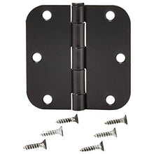 Load image into Gallery viewer, Amazon Basics Rounded 3.5 Inch x 3.5 Inch Door Hinges, 18 Pack, Matte Black